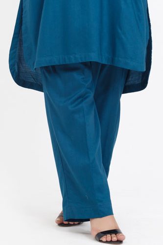 Double Pocket Teal Linen Urban Trouser