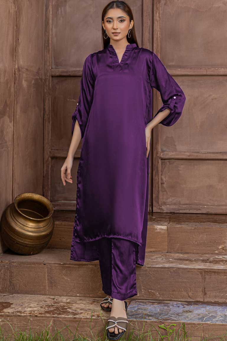 Factory clearance: Purple Silk Nightingale Kurta