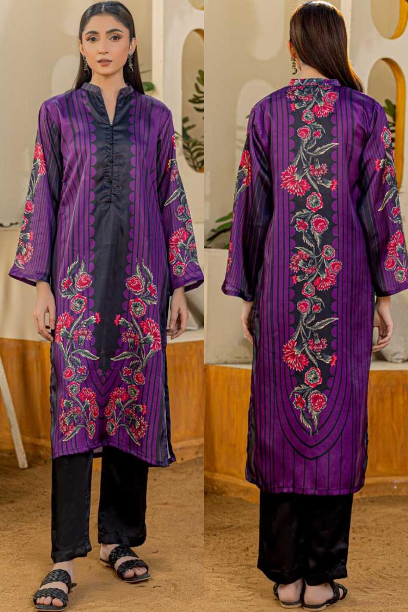 Purple Suroor-e-Jahan Charmeuse Silk Kurta