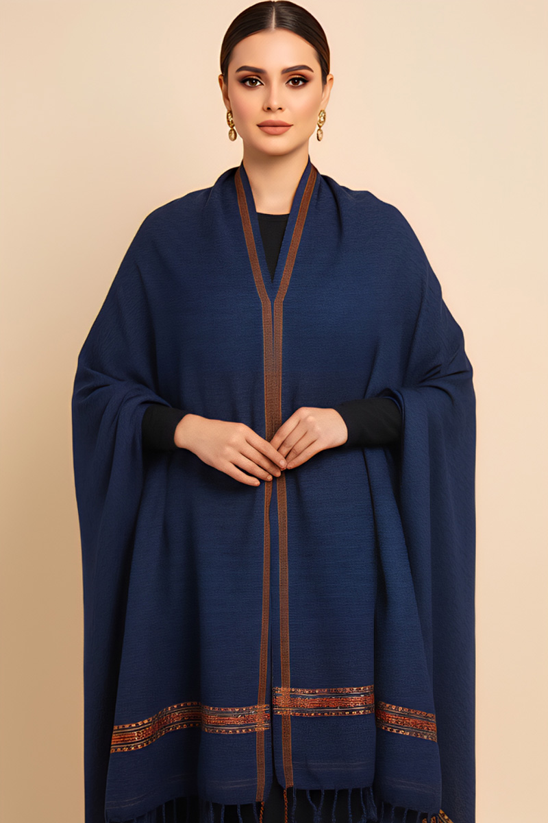 Royal Blue Tajwar Shawl Poncho